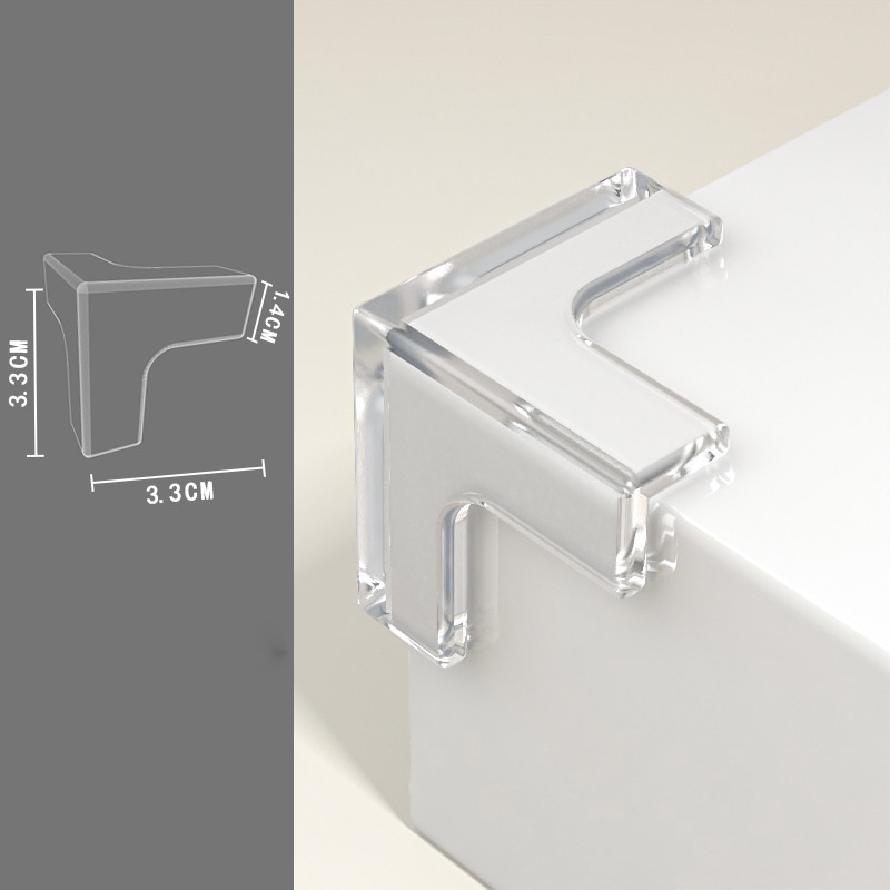 (10er Set) 33x33mm Kindersicherung Eckschutz Stossschutz für Tische / Schränke / Ecken - Transparent