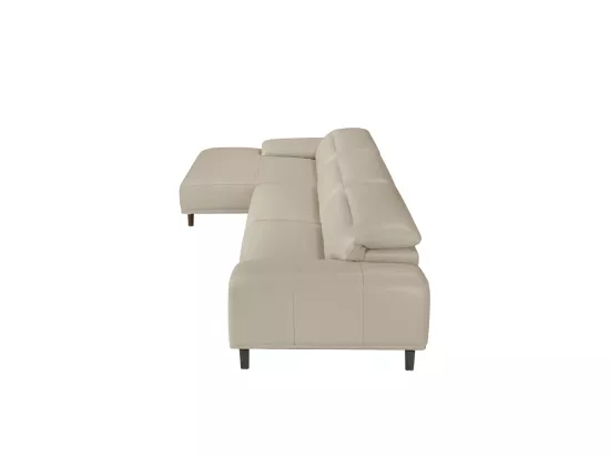 Chaise longue en cuir de vachette taupe 6149 ANGEL CERDA