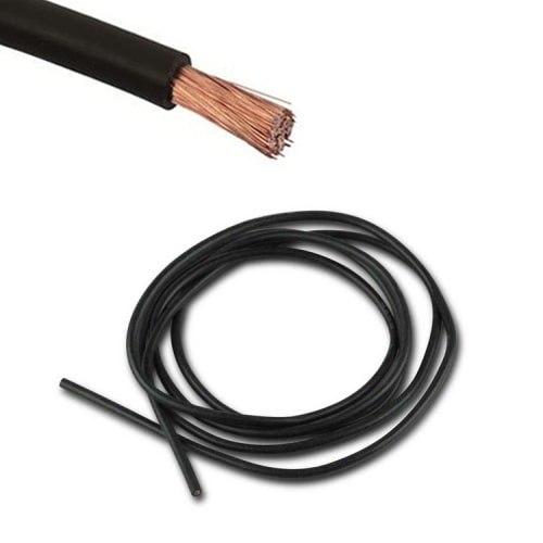 Bobine 5 m cable électrique 16 mm Noir