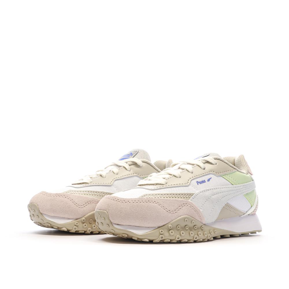 Puma Baskets Beige/Rose/Vert Fille Puma Blktop