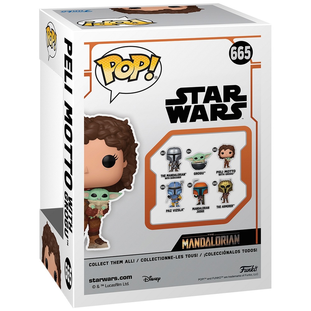 POP! Vinyl 655: Star Wars Mandalorian Peli Motto mit Grogu