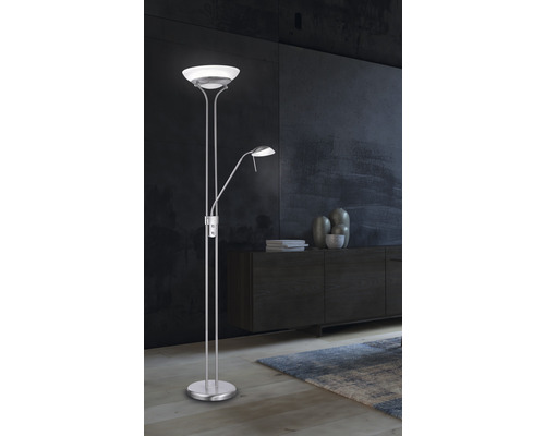 LED vloerlamp CCT + dimbaar 2900/530 lm 2700/3350/4000 KH 182 cm Pool TW nikkelkleurig/mat