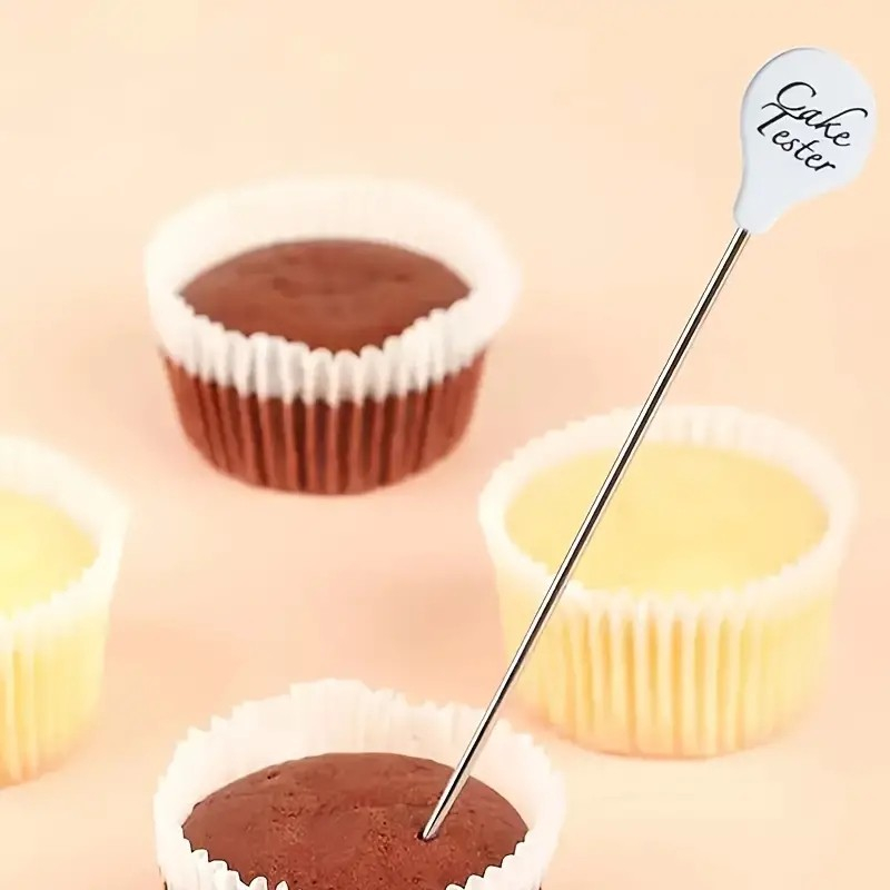 (19.5cm) Edelstahl Kuchen Teig Tester Wiederverwendbare Muffin Back Prüfnadel Torten Spiess - Cake Tester