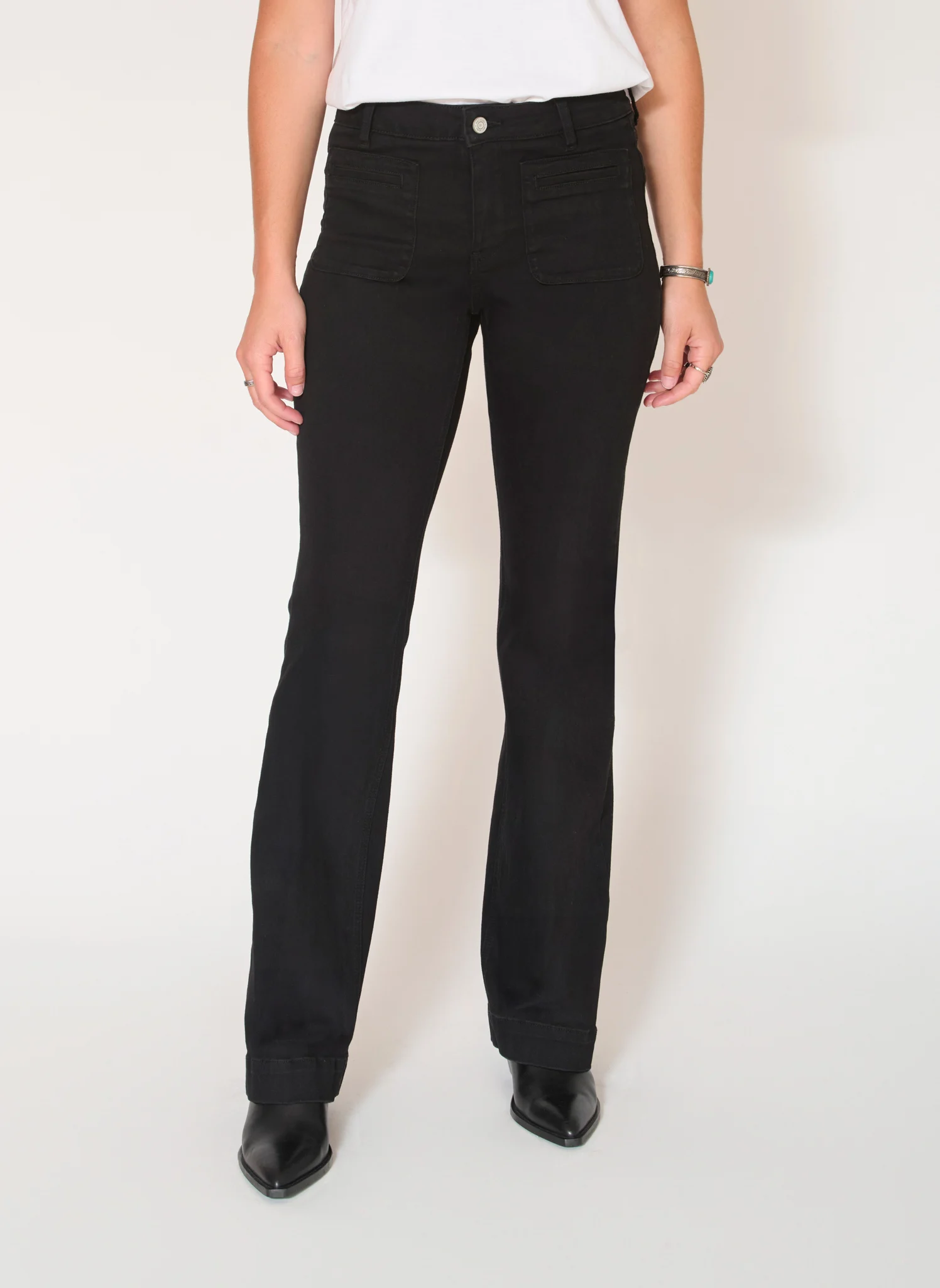 THE DIANA POWER - Jean flare en coton mélangé | Noir