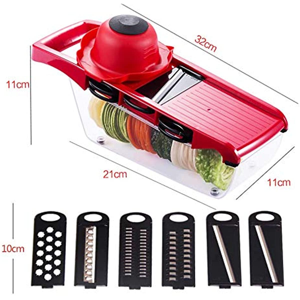 Mandoline Slicer Nicer Fatiador Cortador De Legumes 6 Em 1