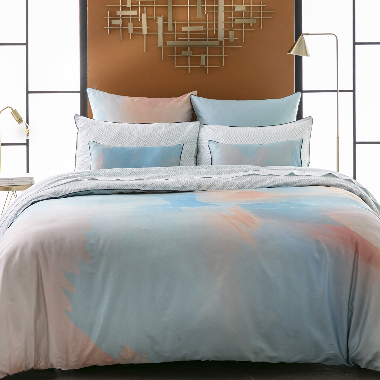 Perle de Coton Parure housse de couette 100% Satin de Coton Bahia multicolore