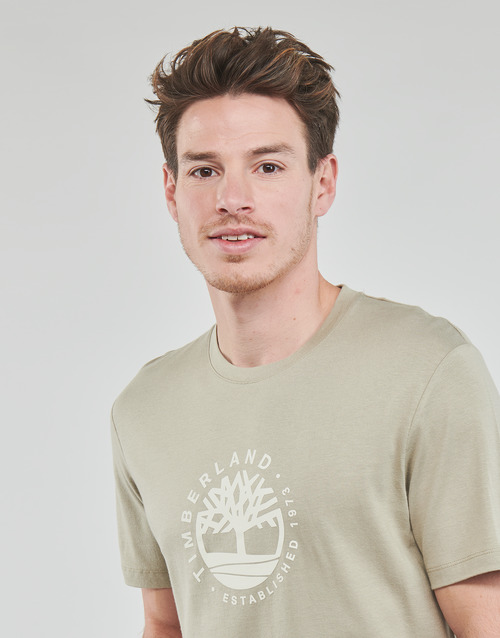 Timberland - SS REFIBRA LOGO GRAPHIC TEE REGULAR - Beige