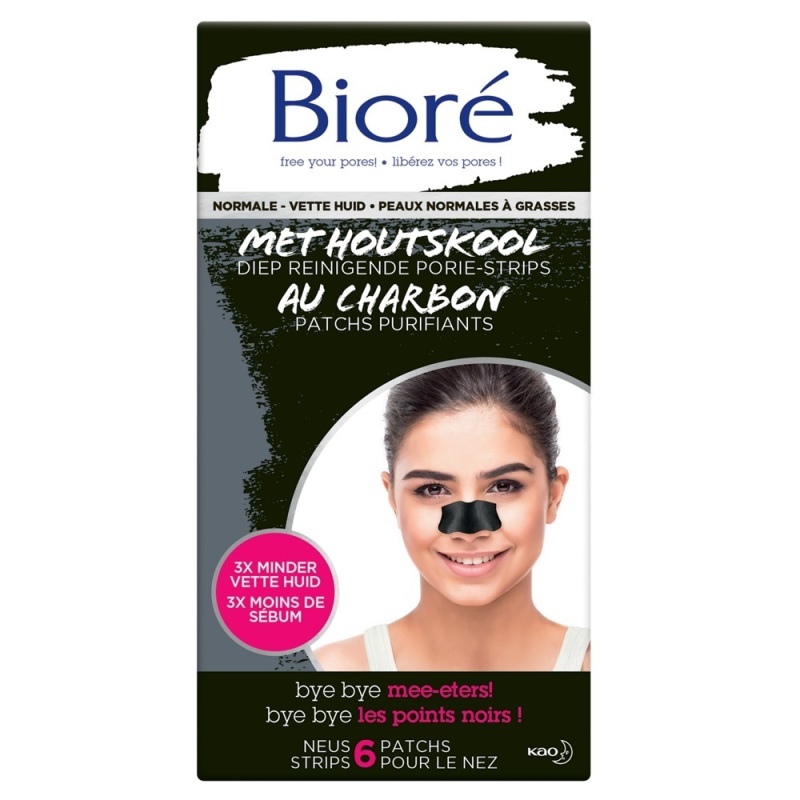 Biore Diep reinigende poriestrips met houtskool 6 stuks