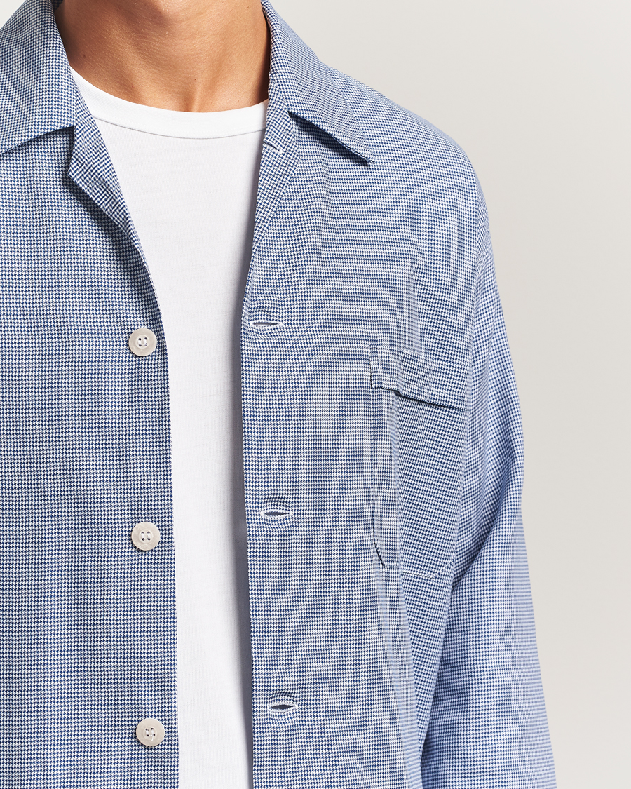 Derek Rose Checked Cotton Pyjama Set Navy