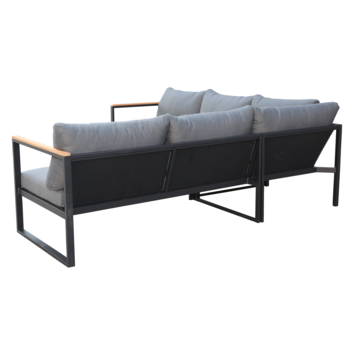 Wakefield loungeset Corfu zwart metaal