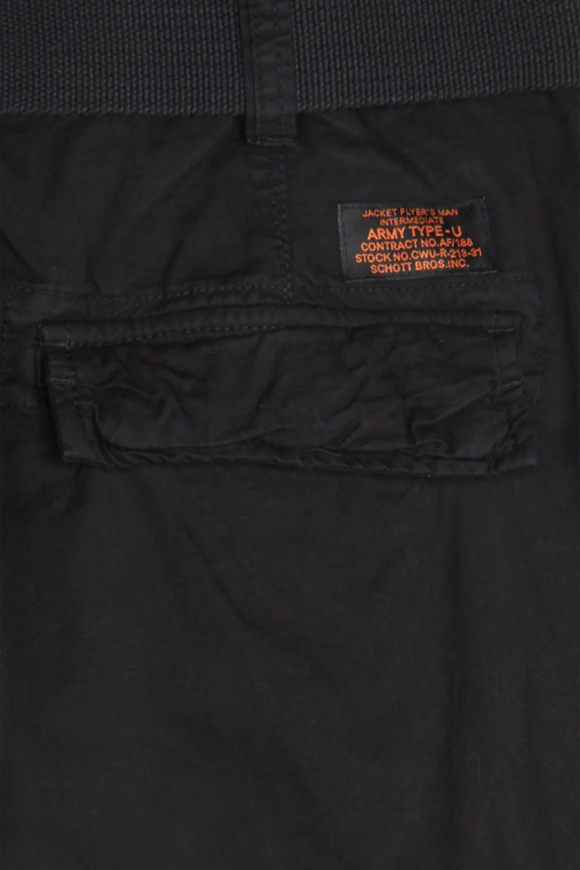 SCHOTT Pantalon treillis ceinturé  Noir