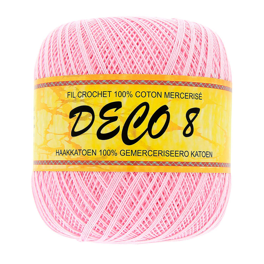 Fil en coton à crocheter rose 100g