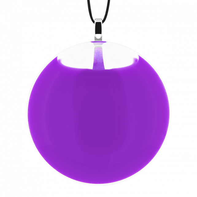 Pendentif en verre soufflé - Galet Medium Milk