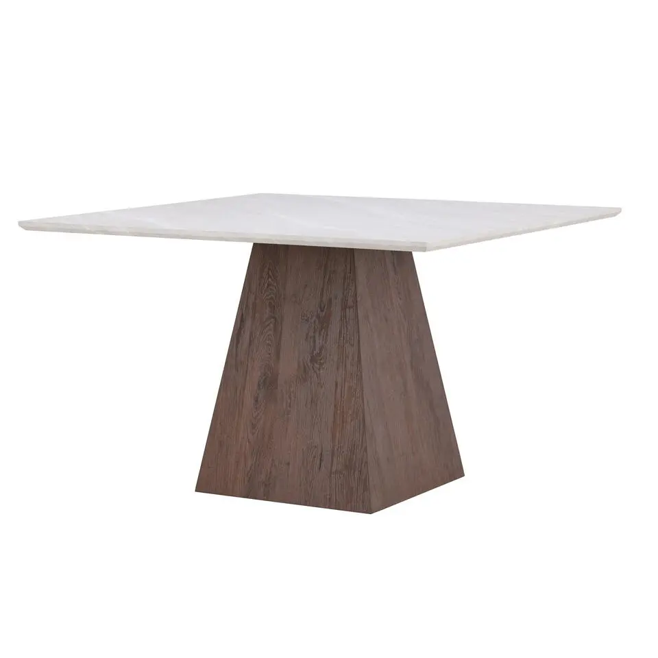 Eettafel Vierkant - Lichtgrijs MDF - 120x120x75cm - Cael