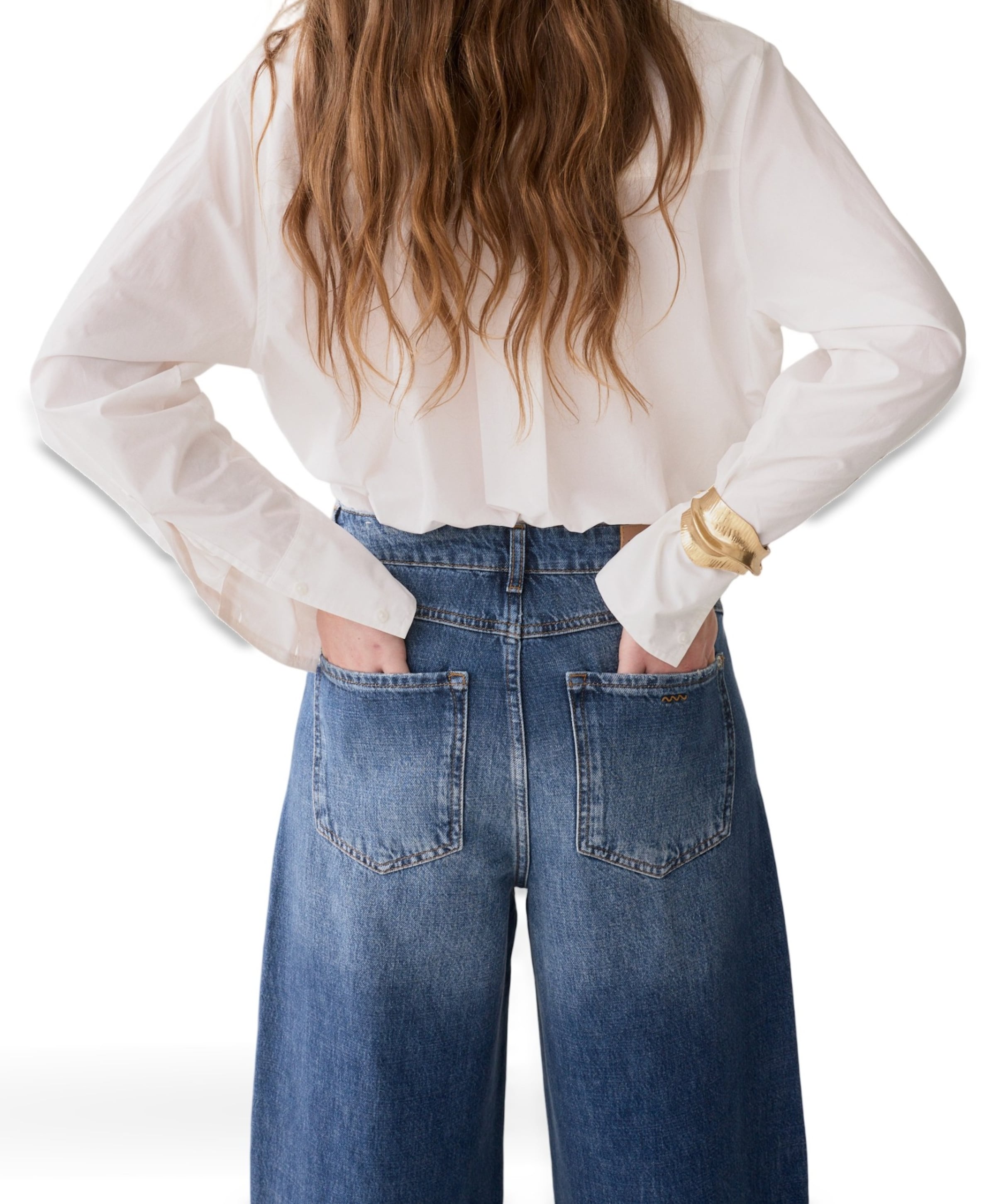 Summum Woman Loose fit Mid weight cotton dames jeans blauw