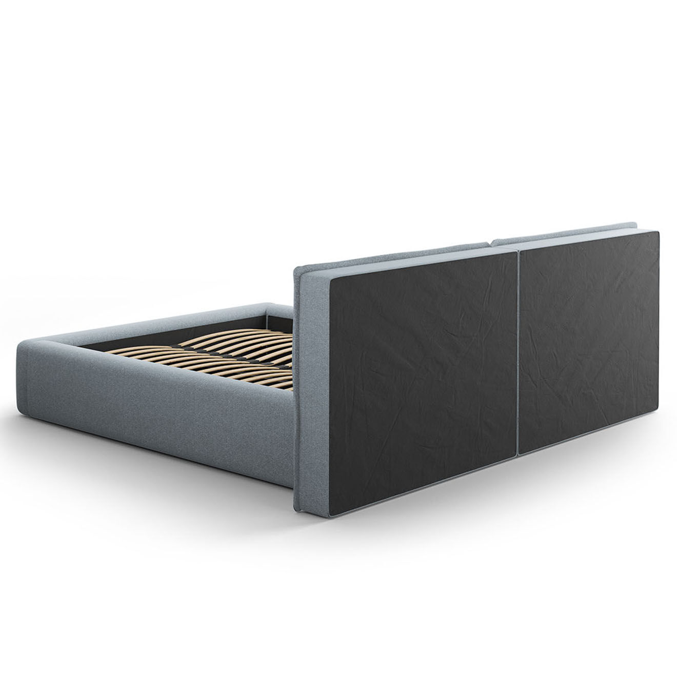 Maison Héritage Lit avec coffre de rangement Tena bleu clair - 230x200x100 cm