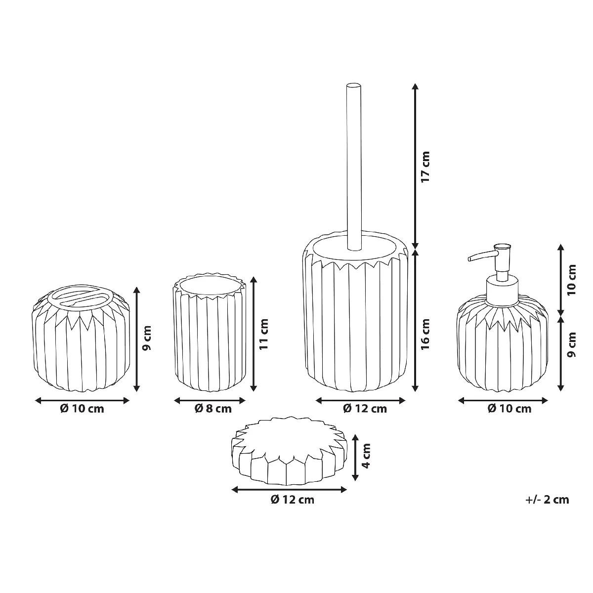 BELIANI Set Accessoires Salle de Bain GORBEA