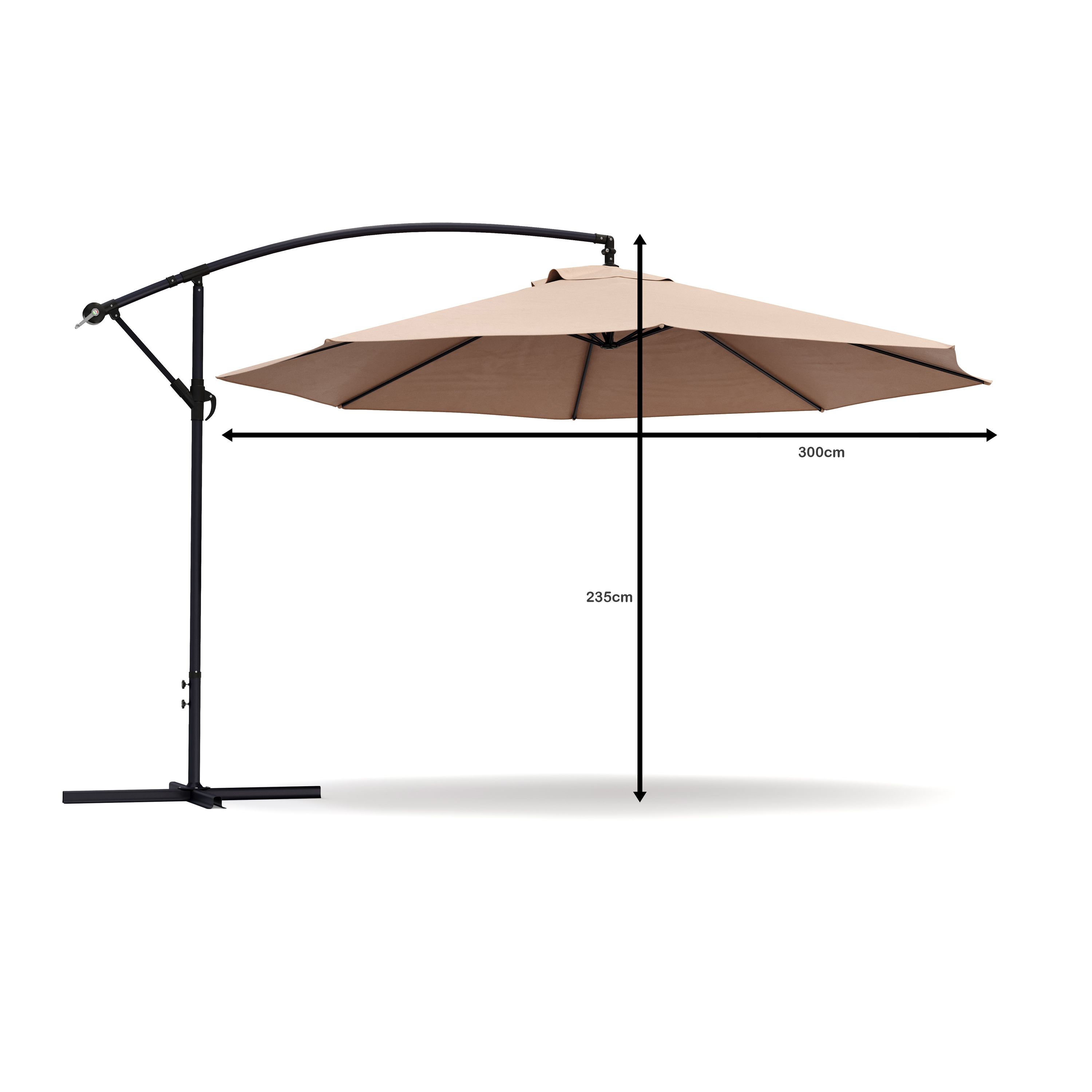 Sonnenschirm Ampelschirm SUN 300 cm braun