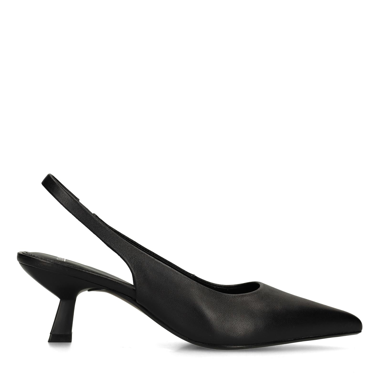 Zwarte leren slingbacks