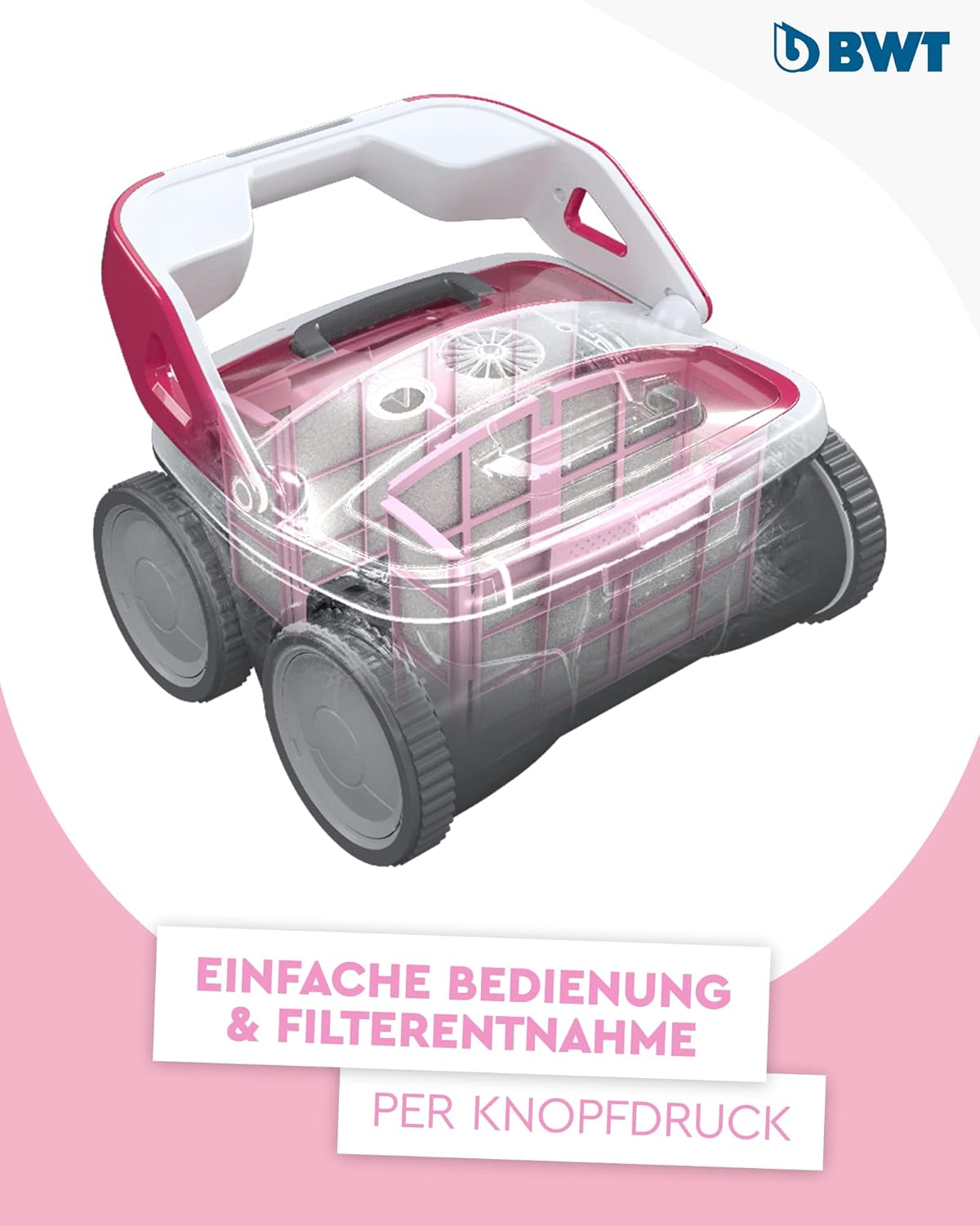BWT Pool Roboter B200 | Optimale Reinigung Von Boden, Wand & Wasserlinie Für Pools Bis 8 m | Beste Filterleistung | Schnelles Reinigungsergebnis | Einfach Zu Reinigen