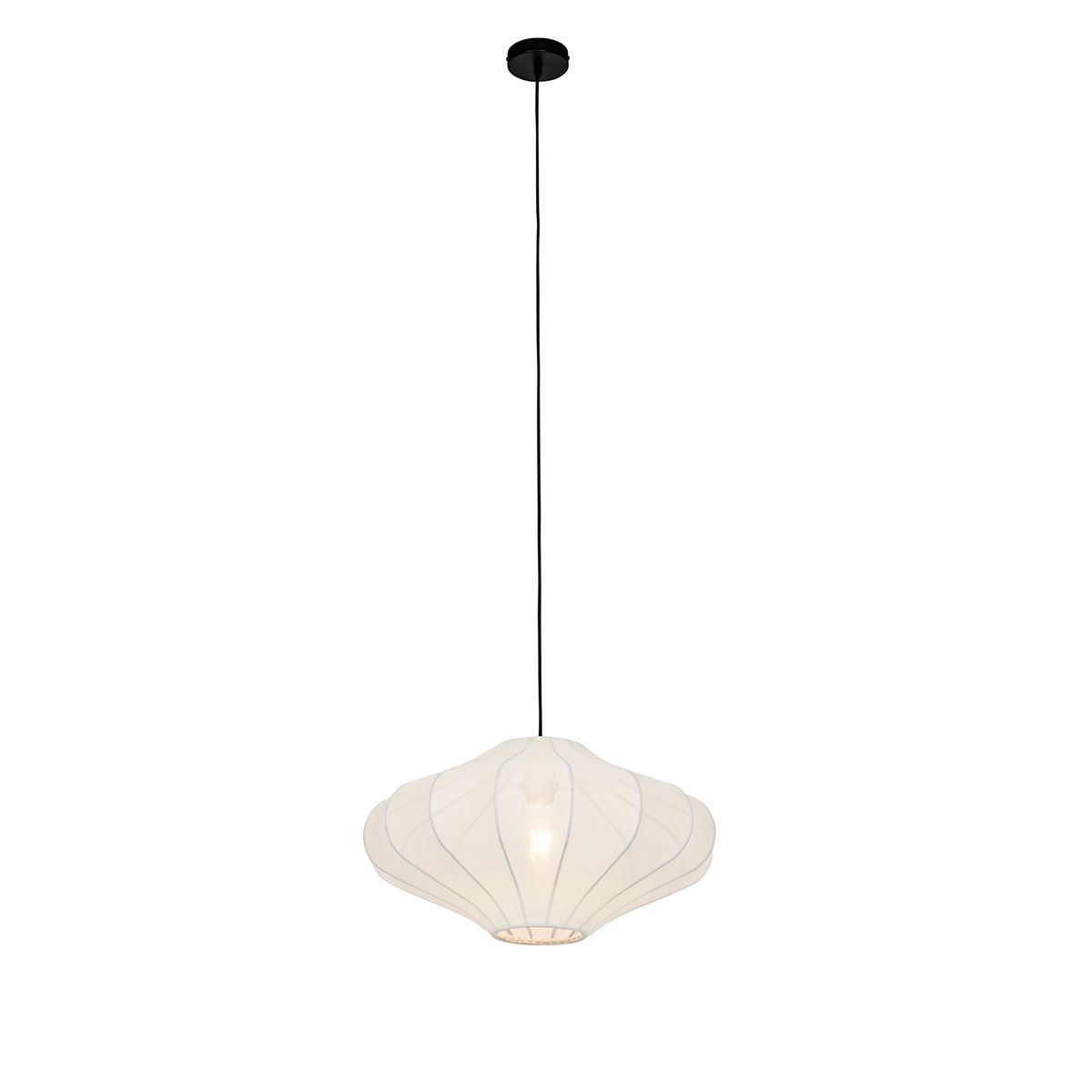 Design hanglamp wit zijden 50 cm - Plu