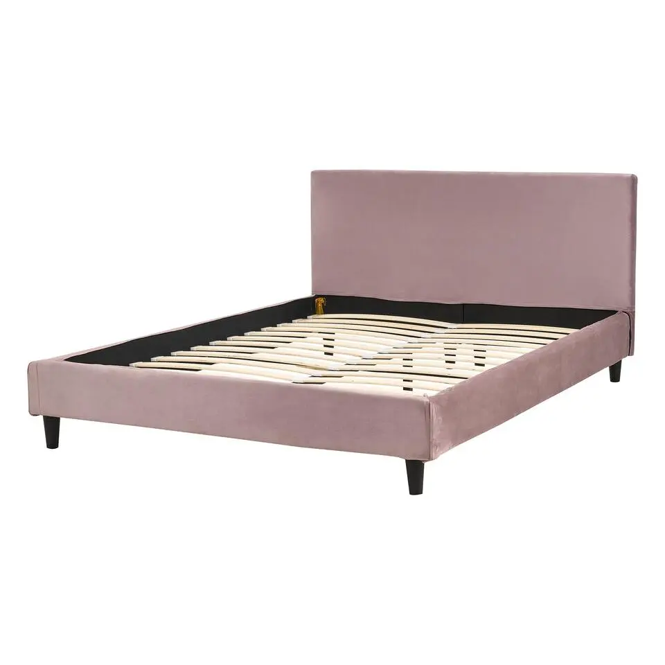 FITOU - Tweepersoonsbed - Roze - 140 x 200 cm - Fluweel