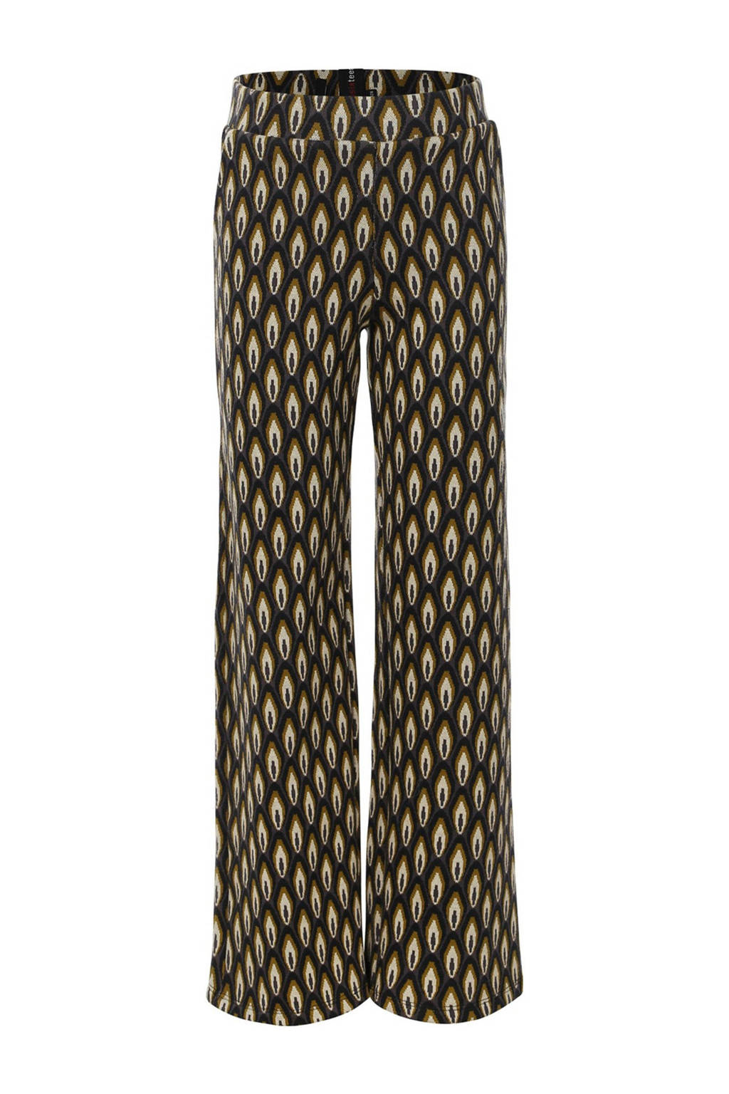 LOOXS loose fit broek met all over print mosgroen/zwart