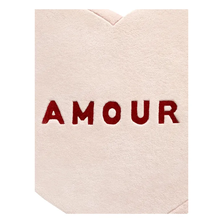Maison Deux Tapis Cœur Amour en laine | Rose