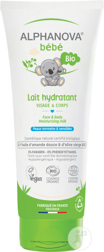 Alphanova Bébé Lait Hydratant Visage & Corps Bio Tube 200ml
