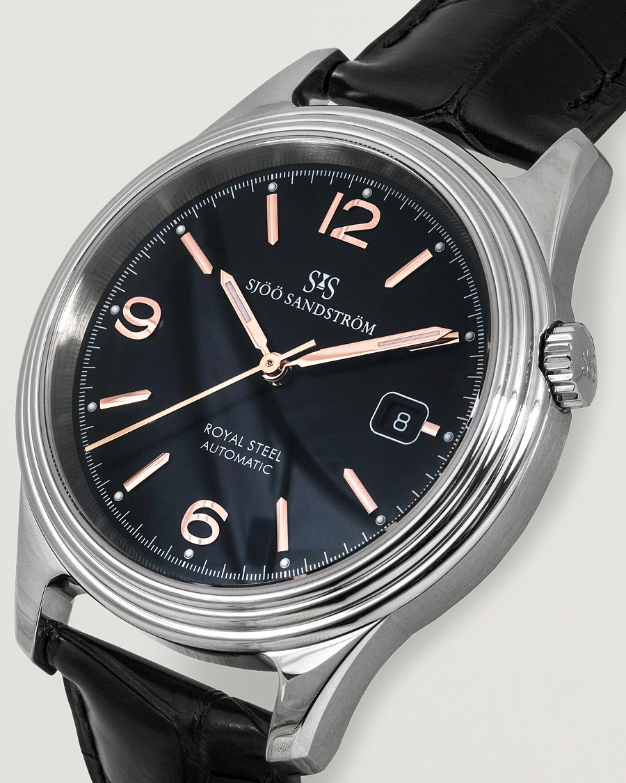 Sjöö Sandström Royal Steel Classic 41mm Black and Black Alligator