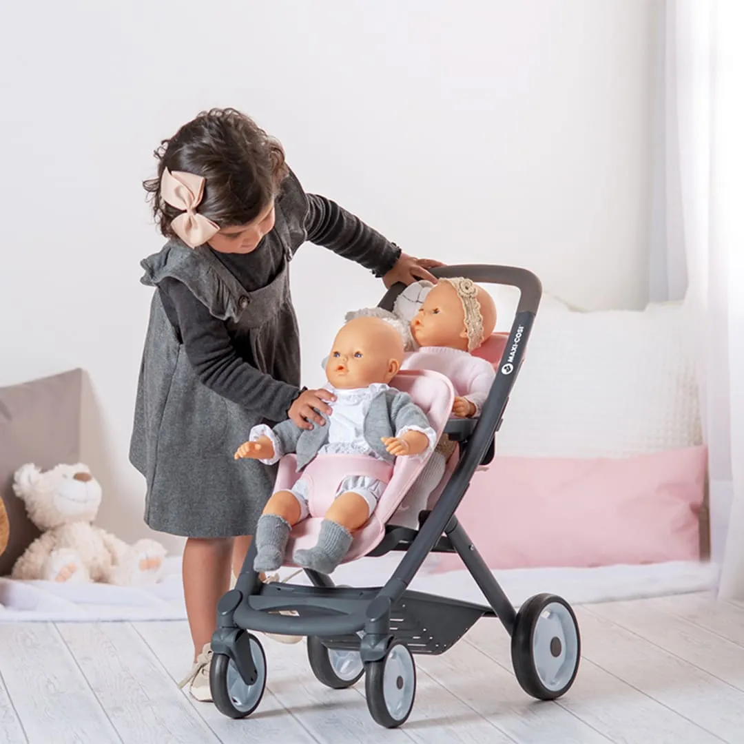 Smoby Maxi-Cosi Poussette Jumeaux pour Poupée - Rose