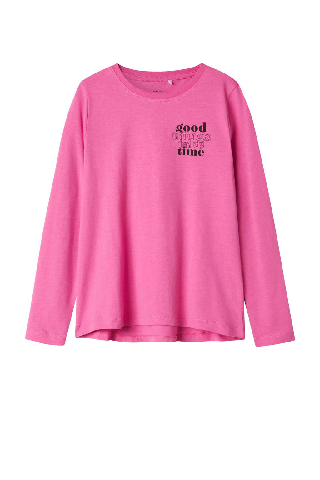 NAME IT longsleeve NKFVIOLET met printopdruk roze