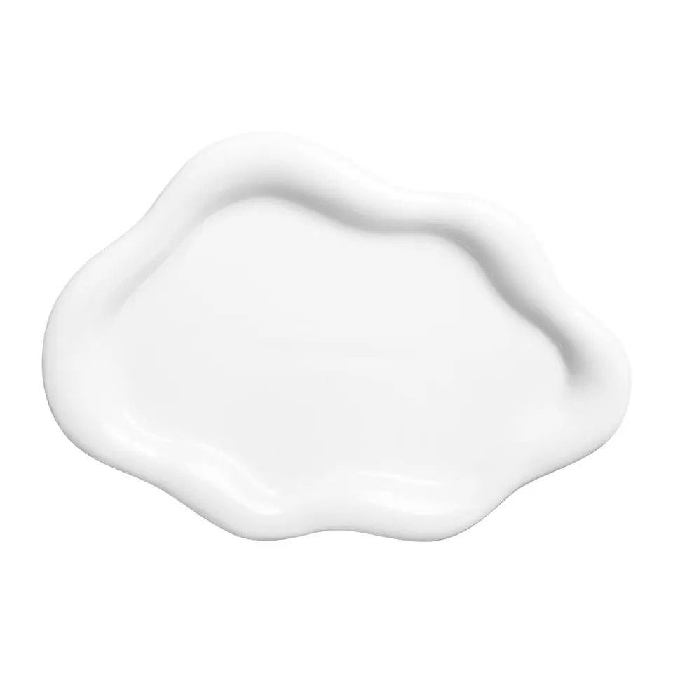 QUVIO Wit dienblad - Organisch - Keramiek - Wit