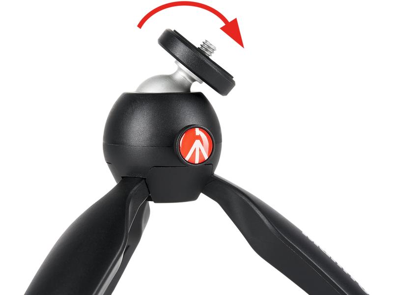 Manfrotto Smartphone-Stativ Pixi II Mini-Stativ mit Kugelkopf für kompakte Systemkameras