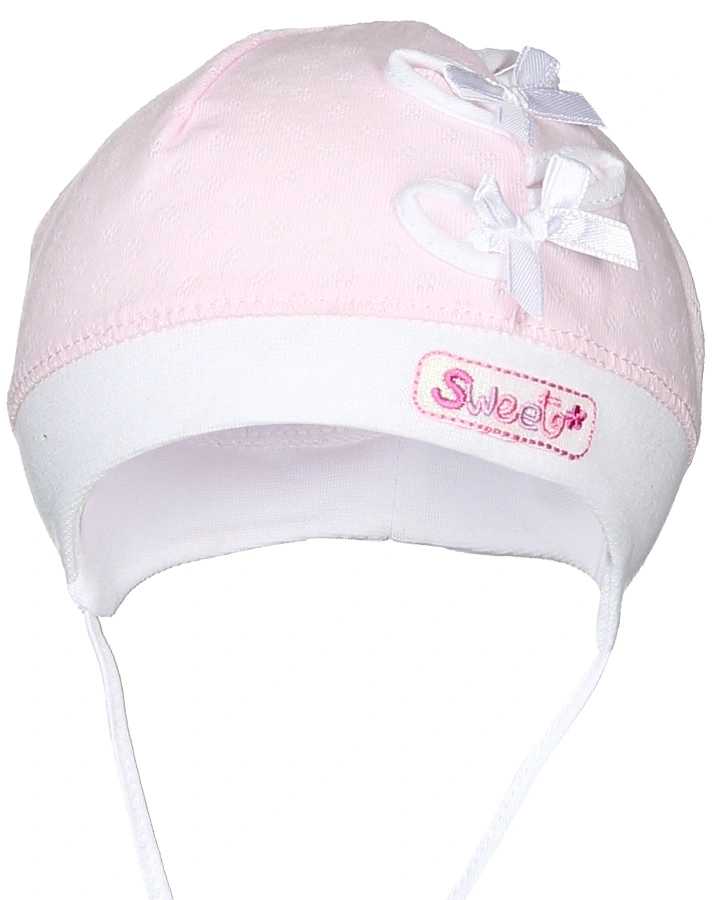 Baby-Bindemütze SWEET mit Schleifchen in rosa