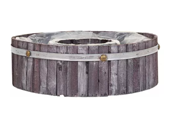 Panier rond en bois gris 36x36x11h