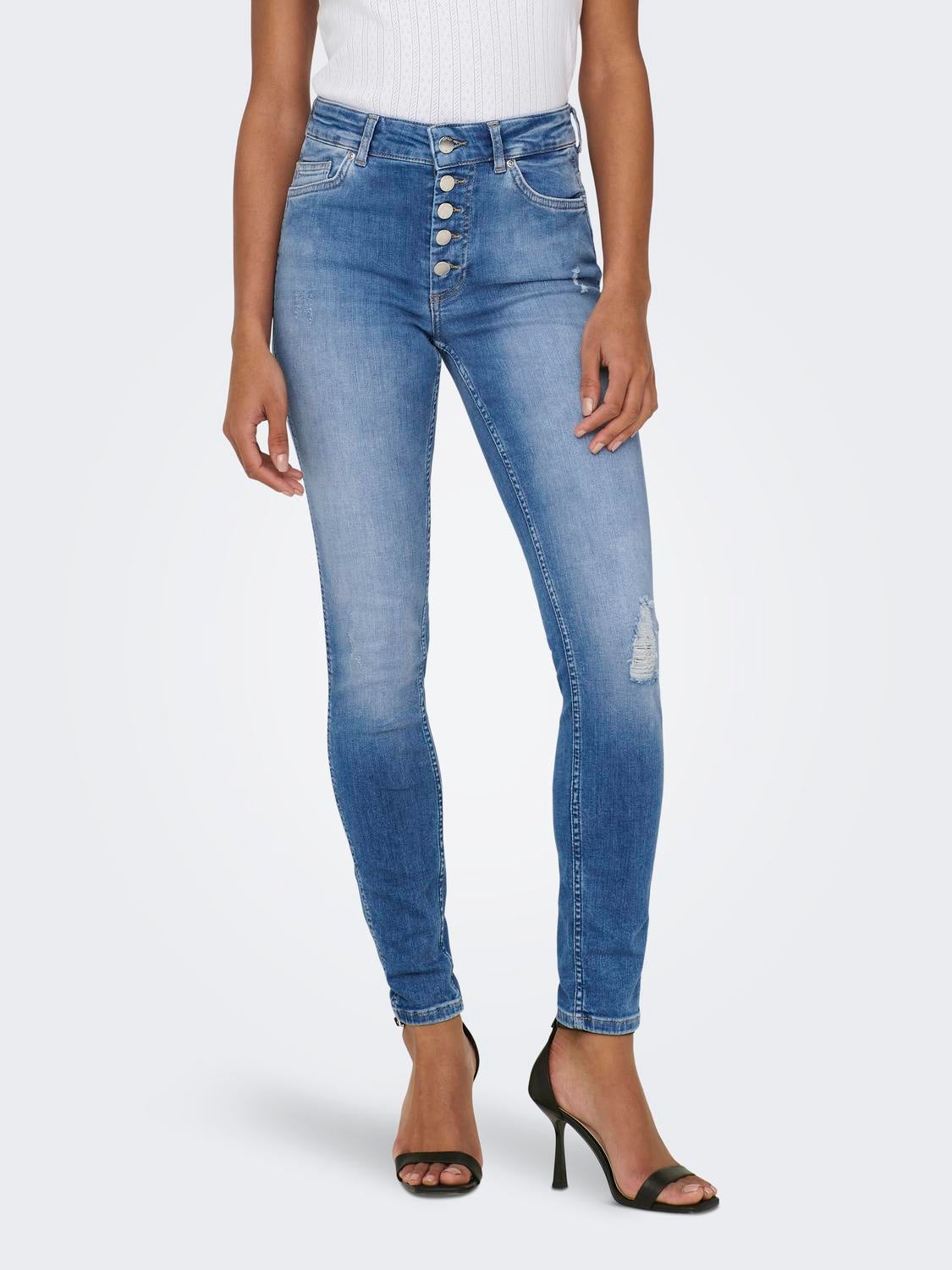 ONLBOBBY Mittlere Taille Skinny Fit Jeans Medium Blue Denim