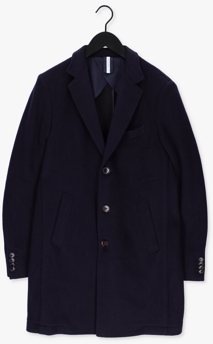 PROFUOMO donkerblauwe profuomo mantel outerw long coat knit navy