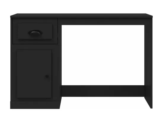 Bureau avec tiroir noir 115x50x75 cm bois d'ingénierie