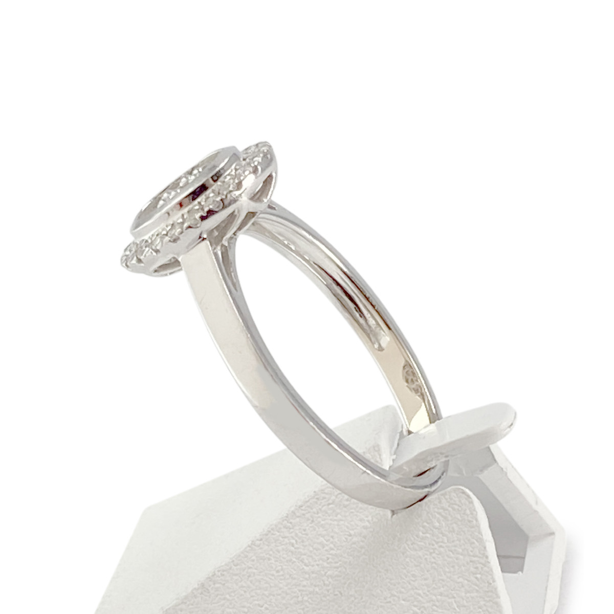 Bague d'occasion or 750 blanc diamants synthétiques