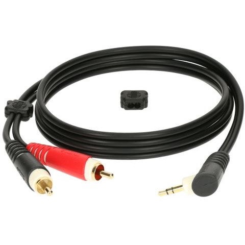 Klotz AY7A0200 2x RCA 2p - 1x mini-jack 3p haaks verloopkabel 2m