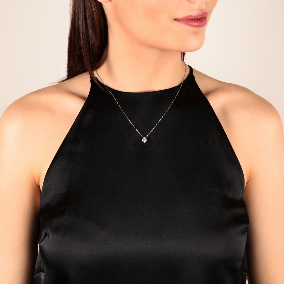Collier 750/18 K Weissgold mit Zirkonia Ø 7.0mm
