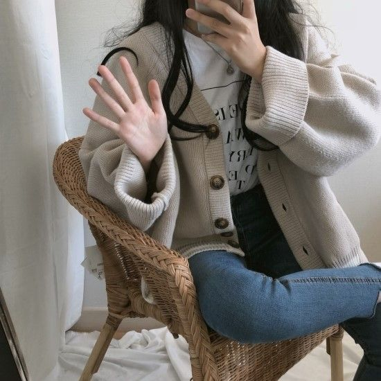 Strawolf - Oversized gebreide cardigan met contrasterende afwerking