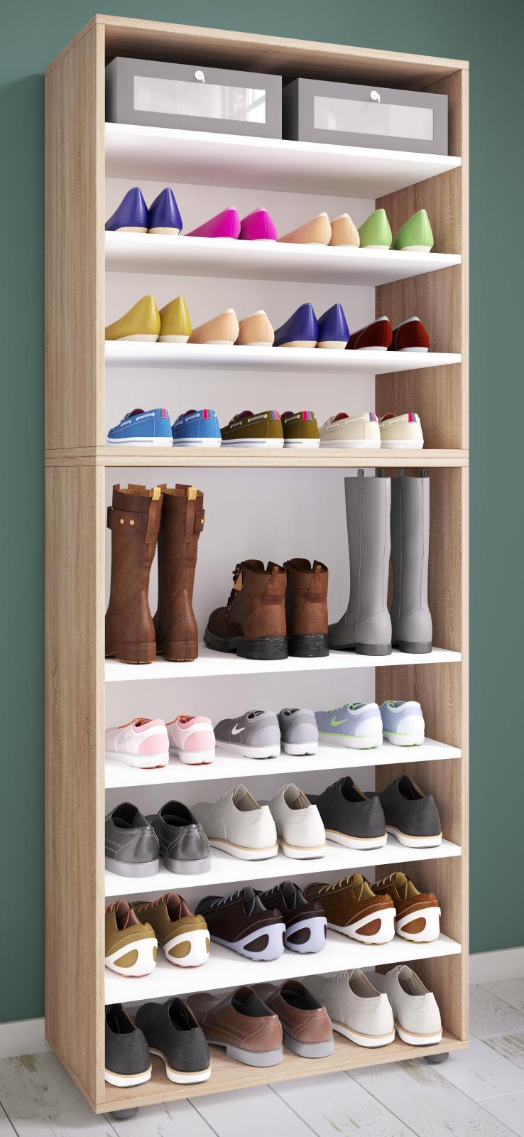 Schuhregal LONA XXL - Sonoma Eiche - 9 Fächer - 70 cm