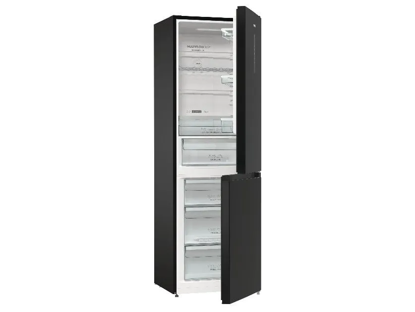Gorenje NRK6192ABK4 - Køleskab/fryser - bund-fryser - bredde: 60 cm - dybde: 59.2 cm - højde: 185 cm - 300 liter - Klasse E - sort