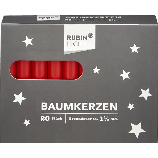 Baumkerzen Rot 20er Pack
