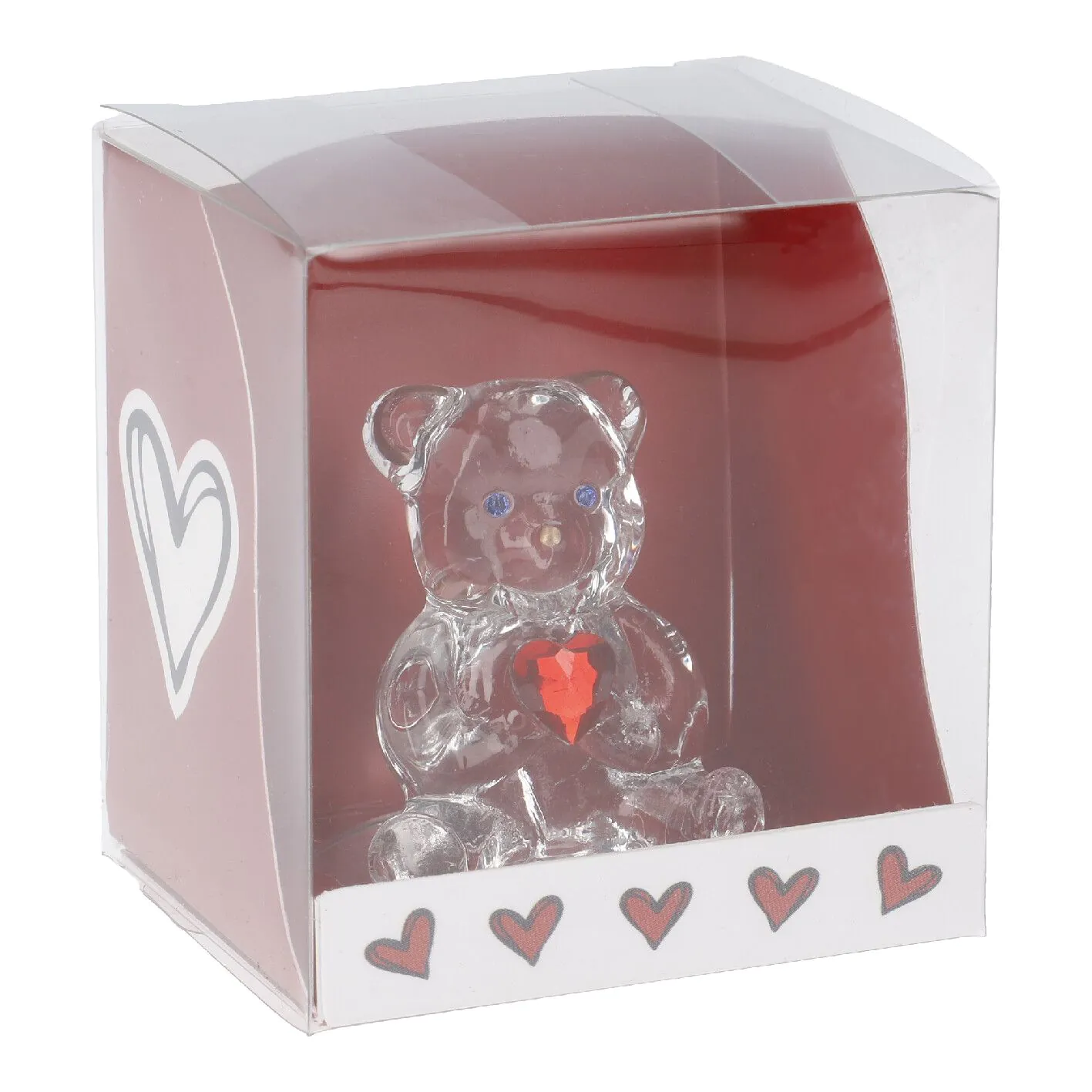 Glas-Teddybär mit Herz, 4.5 cm