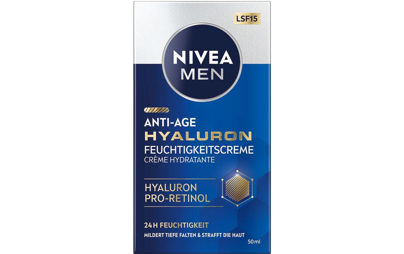 Gesichtscrème Anti-Age Hyaluron 50 mlTiefenwirksame Anti-Age Gesichtspflege mildert sichtbar tiefe Falten