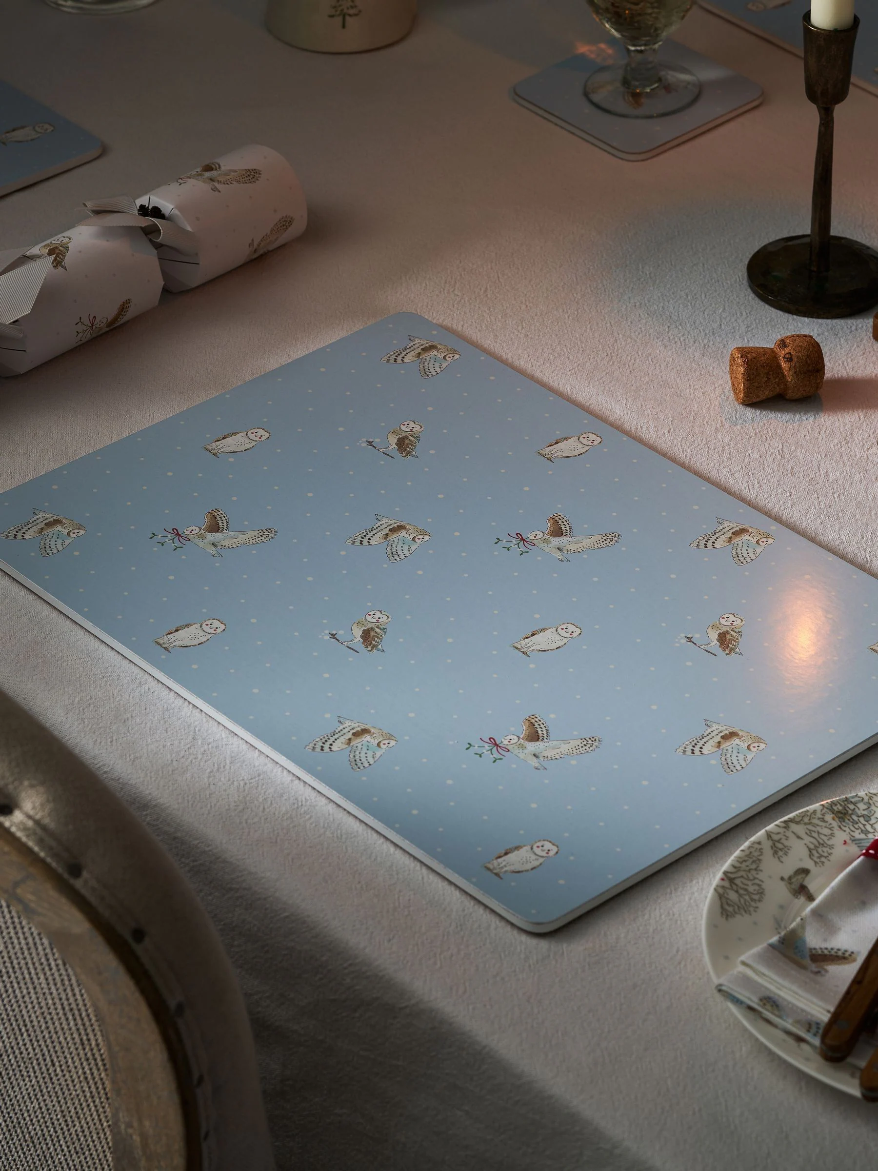 Sophie Allport Set of 2 Extra Large Snowy Owls Placemats