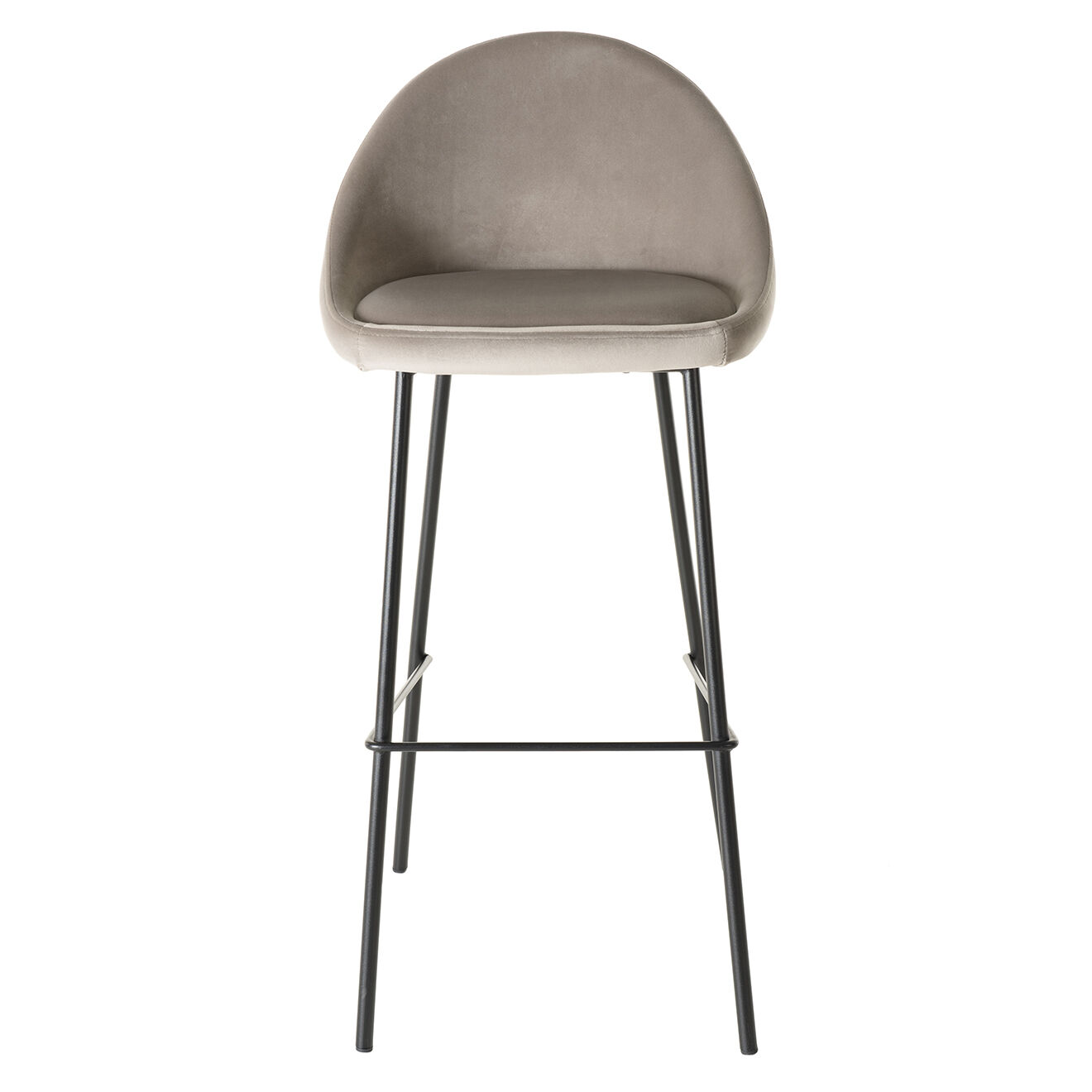 Macabane 2 Tabourets Augustin en Velours chamois - 49x46x104 cm